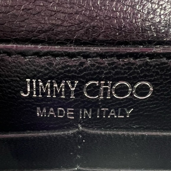 JIMMY CHOO Shoulder Bag PALASE Palace Chain Wallet JC Logo Leather Glitter - Picture 8 of 10